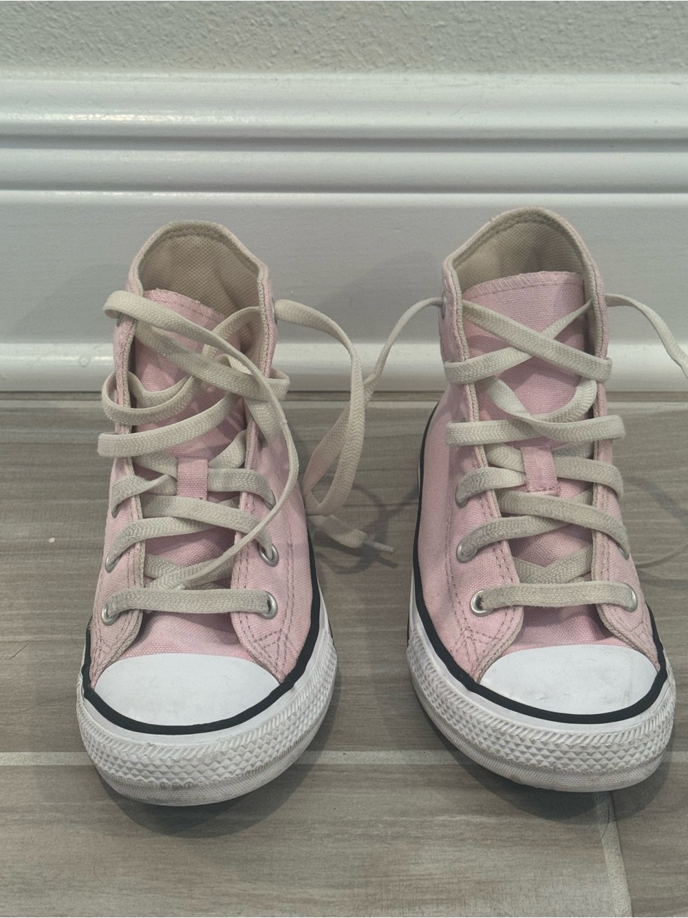 Converse Kids Pink High Top Chuck Taylor Sneakers - Picture 3 of 6